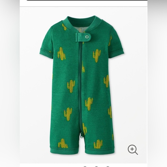 Hanna Andersson Green Cactus 2 way zip shortie sleeper - Picture 1 of 3